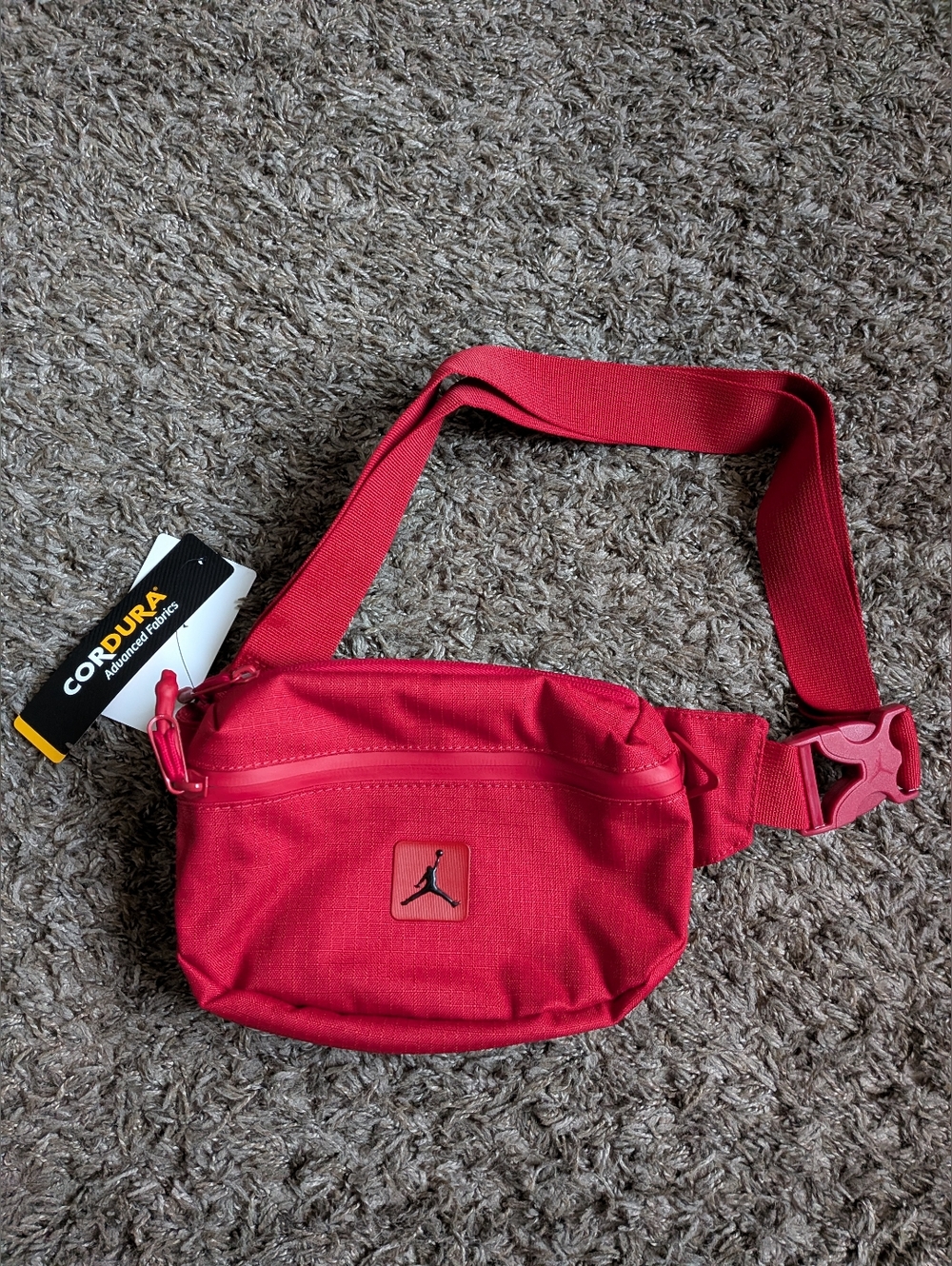 NWT Jordan Cordura Gym Red Zipper Crossbody Bag Unisex NEW 2L